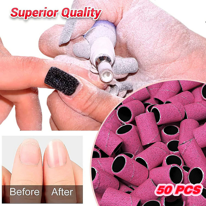 50 τεμ. Ταινίες λείανσης νυχιών για τρυπάνι νυχιών 180 Καπάκια λείανσης με λίμα νυχιών για ακρυλικό τζελ νυχιών Μανικιούρ και πεντικιούρ