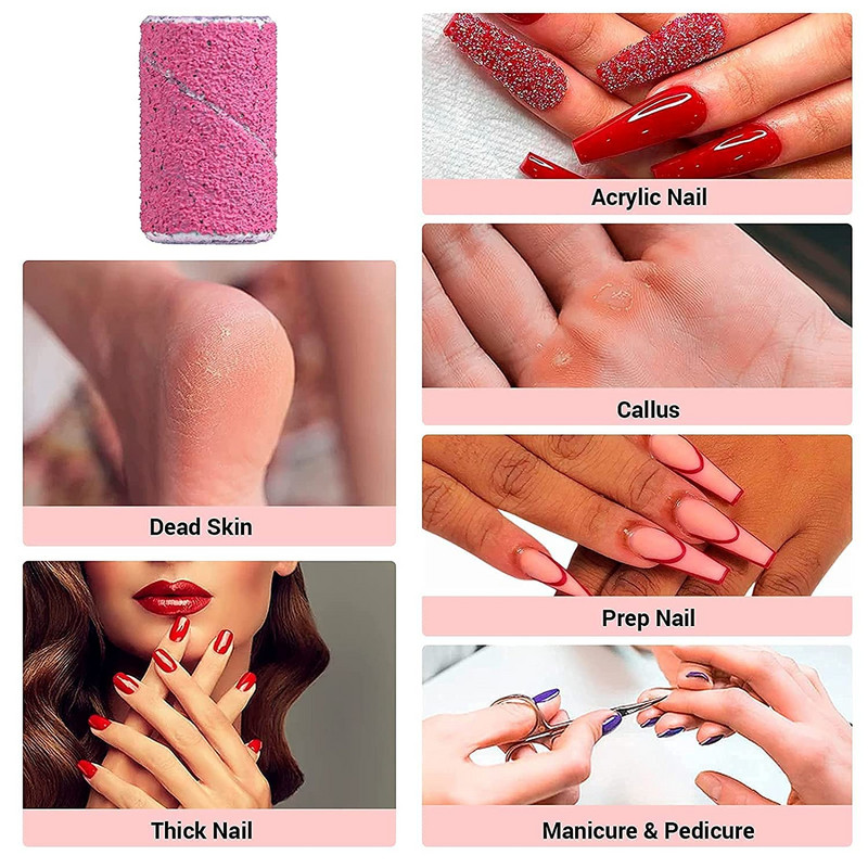 50 τεμ. Ταινίες λείανσης νυχιών για τρυπάνι νυχιών 180 Καπάκια λείανσης με λίμα νυχιών για ακρυλικό τζελ νυχιών Μανικιούρ και πεντικιούρ