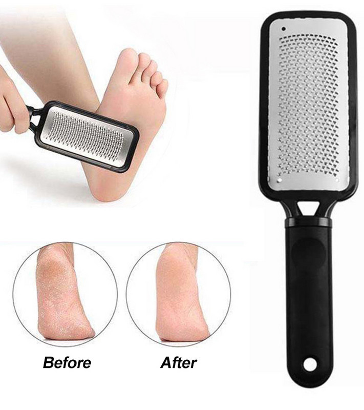 Foot File Callus Dead Skin Remover Professzionális masszírozó Feet Care SPA Szalon Pedikűr Rasp Tools Rozsdamentes acél 1db/szett