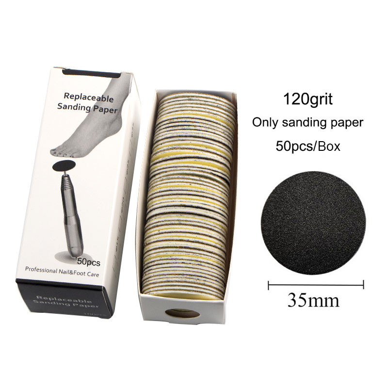 35 mm-es elektromos lábápoló eszközök Fémkorong cserélhető csiszolópapír pedikűr eszközhöz Kutikula bőrkeményedés eltávolító eszköz