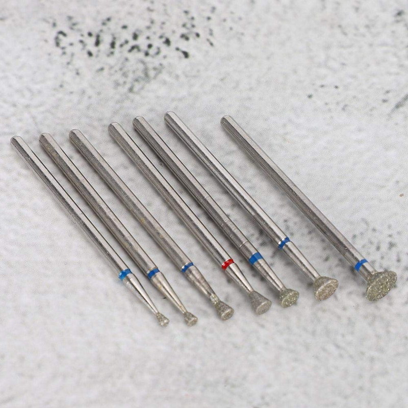 Σετ τρυπάνια νυχιών 7 τμχ Σετ τρυπάνια μανικιούρ από καρβίδιο διαμαντιού 3/32" για αφαίρεση ακρυλικού τζελ Αξεσουάρ νυχιών για νύχια