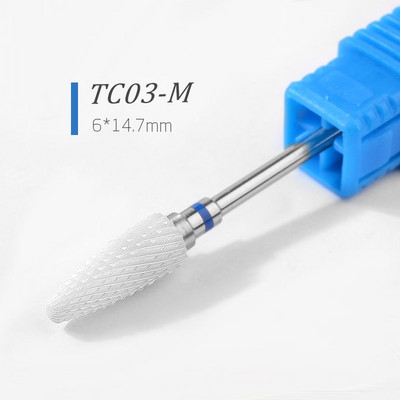 Κεραμικά τρυπάνια μανικιούρ Nail Sander Cutter 2,35mm Nail Drill Bits Professional Demover Cuticle for Acrylic Gel Nails