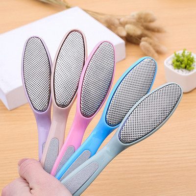 1PC Divpusējs matēts pēdu berzes dēlis Grind Callu Scraping papēžu sastingumi Dead Skin Remover nerūsējošā tērauda pedikīra rīks