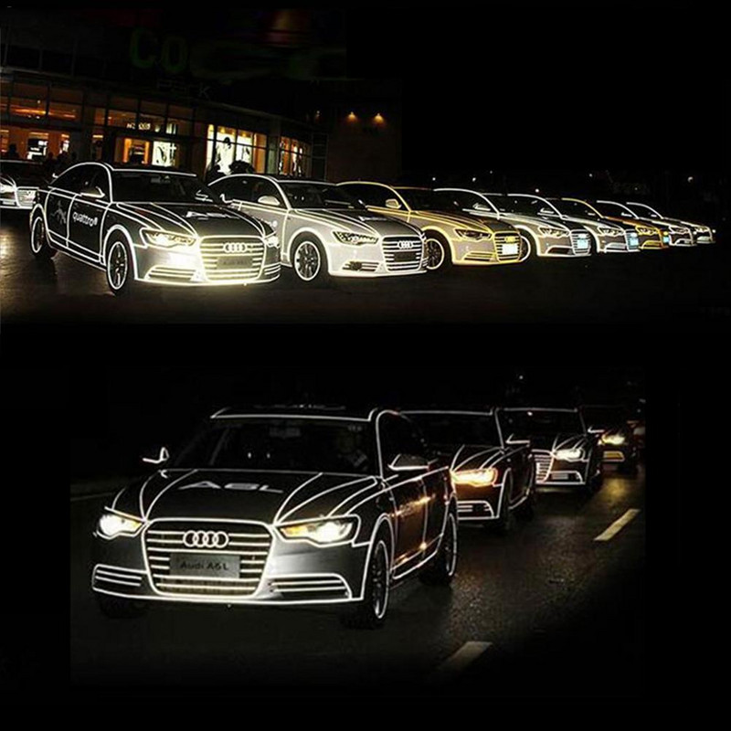 Styling αυτοκινήτου Αυτοκόλλητα και αυτοκόλλητα αυτοκινήτου Ανακλαστική ταινία 5 χρωμάτων Εξωτερικά αξεσουάρ Προστατευτική αυτοκόλλητη λωρίδα αμαξώματος αυτοκινήτου