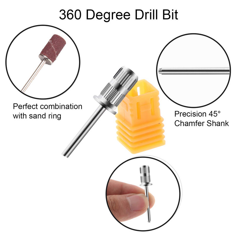 Τρυπάνια μαντρέλας για ταινίες λείανσης 9 τμχ Αντικατάσταση από κεφάλι σε καρφιά 3/32" Σετ φρέζας για μανικιούρ