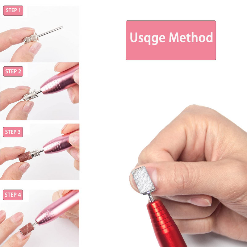 Τρυπάνια μαντρέλας για ταινίες λείανσης 9 τμχ Αντικατάσταση από κεφάλι σε καρφιά 3/32" Σετ φρέζας για μανικιούρ