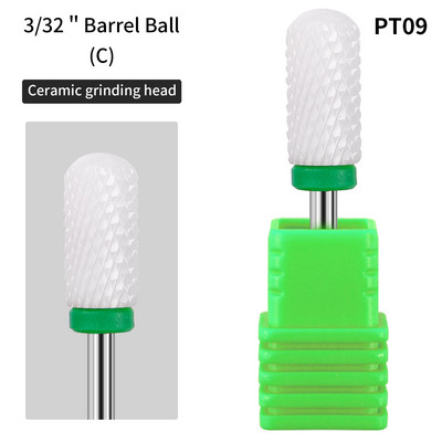 1 ΤΕΜ Κεραμικό τρυπάνι μανικιούρ για νύχια 3/32" Φρέζα Αξεσουάρ εργαλείων νυχιών με αντοχή σε χαμηλή θερμοκρασία