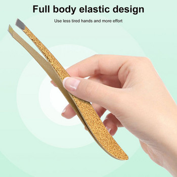 Професионални пинсети за вежди Златни щипки за мигли от неръждаема стомана Цветни пинсети за премахване на косми Метални инструменти за красота Грим