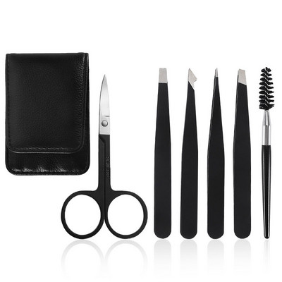 4/6 PCS Eyebrow Tweezers Set Stainless Steel Tweezers for Eyelashes Extension Makeup Tools with Case Scissors Cosmetic Tools