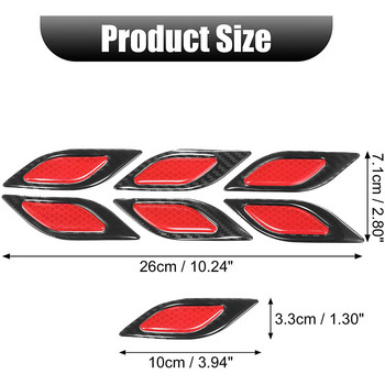 6 бр./компл. Универсални стикери със светлоотразителни ивици за автомобилни калници, капак, броня, нощни етикети, предупреждение за безопасност, аксесоари от въглеродни влакна
