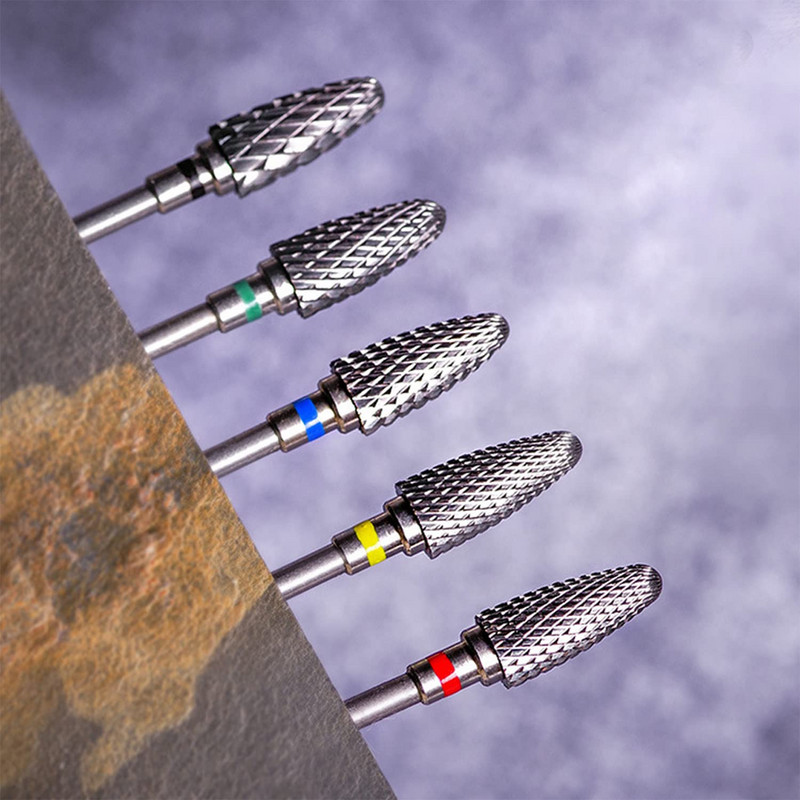 Τρυπάνια νυχιών βολφραμίου Τρυπάνια νυχιών 3/32 ιντσών για ακρυλικά νύχια μανικιούρ πεντικιούρ Shapen Remove Tools, Home Salon Use