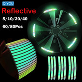 Autocolant pentru butuc de roată de mașină Bandă cu dungi reflectorizante înalte pentru mașină, motocicletă, bicicletă, conducere de noapte, autocolante universale luminoase de siguranță