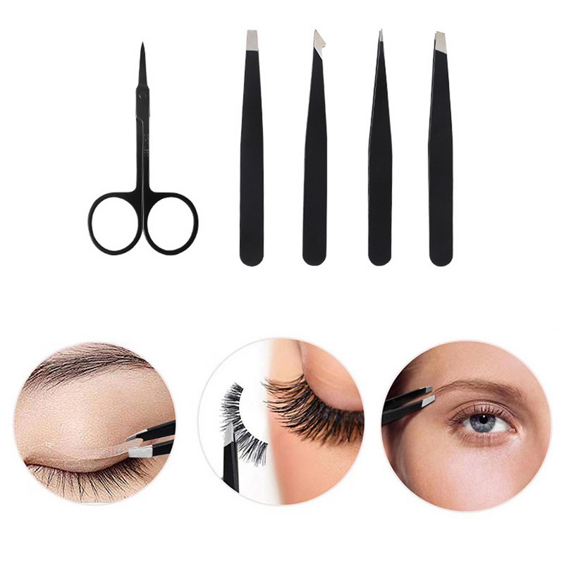 Kulmude pintsetid karvaeemalduspintsetid roostevabast terasest ots koos hoiukotiga Ripsmepikendusklambriga meigi ilutööriistade komplektid