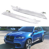 2db Euro átlátszó lencsés első lökhárító oldalsó reflektor lámpák BMW E71 X6 E70 X5M 2008-2014 oldalsó jelzőlámpák cseréje