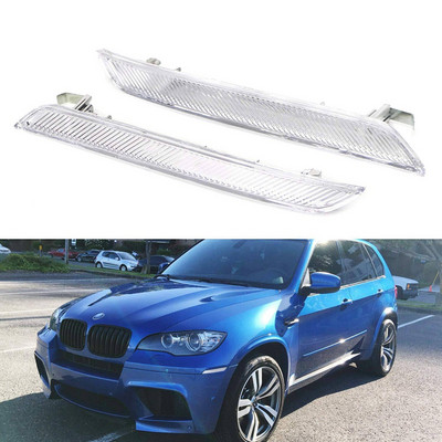 2db Euro átlátszó lencsés első lökhárító oldalsó reflektor lámpák BMW E71 X6 E70 X5M 2008-2014 oldalsó jelzőlámpák cseréje
