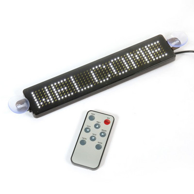 12V autós LED programozható tábla Mozgó görgető üzenet kijelző tábla képernyő 23cm x 5cm x 1cm Autós kiegészítők