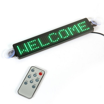 12V autós LED programozható tábla Mozgó görgető üzenet kijelző tábla képernyő 23cm x 5cm x 1cm Autós kiegészítők