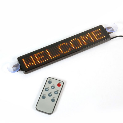 12V autós LED programozható tábla Mozgó görgető üzenet kijelző tábla képernyő 23cm x 5cm x 1cm Autós kiegészítők