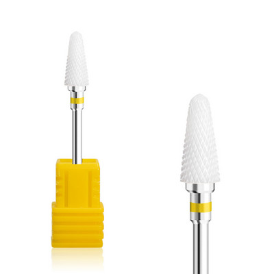 3/32" (2,35 mm) Cuticle Clean biztonsági köröm kerámia fehér keményfém bit elektromos Dremel fúrógéphez Grit XF/F/M/C/XC