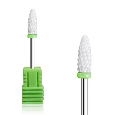 3/32" (2,35 mm) Cuticle Clean biztonsági köröm kerámia fehér keményfém bit elektromos Dremel fúrógéphez Grit XF/F/M/C/XC