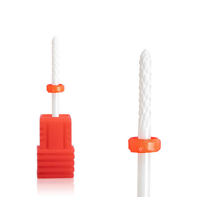 3/32" (2,35 mm) Cuticle Clean biztonsági köröm kerámia fehér keményfém bit elektromos Dremel fúrógéphez Grit XF/F/M/C/XC