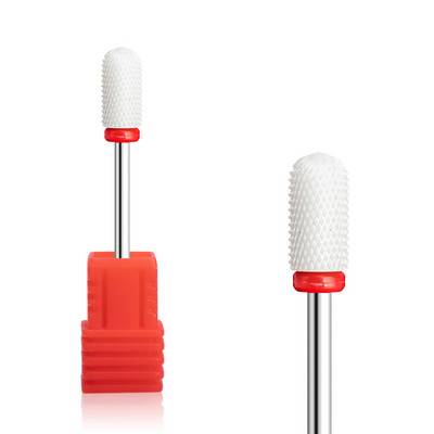 3/32" (2,35 mm) Cuticle Clean biztonsági köröm kerámia fehér keményfém bit elektromos Dremel fúrógéphez Grit XF/F/M/C/XC