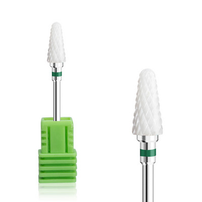 3/32" (2,35 mm) Cuticle Clean biztonsági köröm kerámia fehér keményfém bit elektromos Dremel fúrógéphez Grit XF/F/M/C/XC
