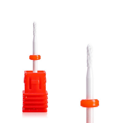 3/32" (2,35 mm) Cuticle Clean biztonsági köröm kerámia fehér keményfém bit elektromos Dremel fúrógéphez Grit XF/F/M/C/XC
