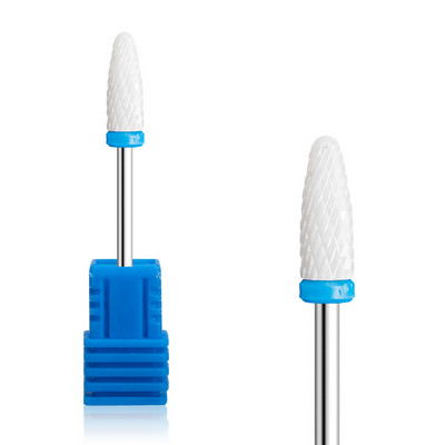 3/32" (2,35 mm) Cuticle Clean biztonsági köröm kerámia fehér keményfém bit elektromos Dremel fúrógéphez Grit XF/F/M/C/XC