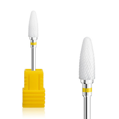 3/32" (2,35 mm) Cuticle Clean biztonsági köröm kerámia fehér keményfém bit elektromos Dremel fúrógéphez Grit XF/F/M/C/XC