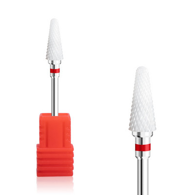3/32" (2,35 mm) Cuticle Clean biztonsági köröm kerámia fehér keményfém bit elektromos Dremel fúrógéphez Grit XF/F/M/C/XC