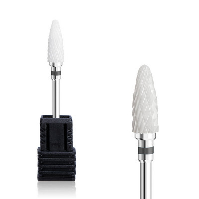 3/32" (2,35 mm) Cuticle Clean biztonsági köröm kerámia fehér keményfém bit elektromos Dremel fúrógéphez Grit XF/F/M/C/XC