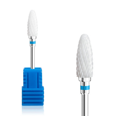 3/32" (2,35 mm) Cuticle Clean biztonsági köröm kerámia fehér keményfém bit elektromos Dremel fúrógéphez Grit XF/F/M/C/XC