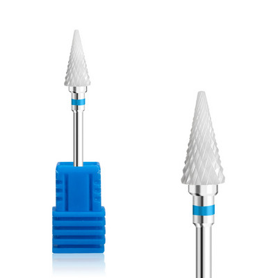 3/32" (2,35 mm) Cuticle Clean biztonsági köröm kerámia fehér keményfém bit elektromos Dremel fúrógéphez Grit XF/F/M/C/XC