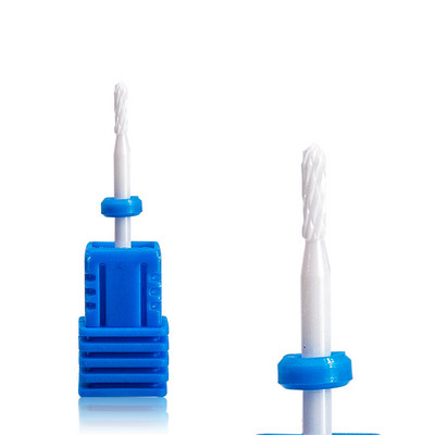 3/32" (2,35 mm) Cuticle Clean biztonsági köröm kerámia fehér keményfém bit elektromos Dremel fúrógéphez Grit XF/F/M/C/XC