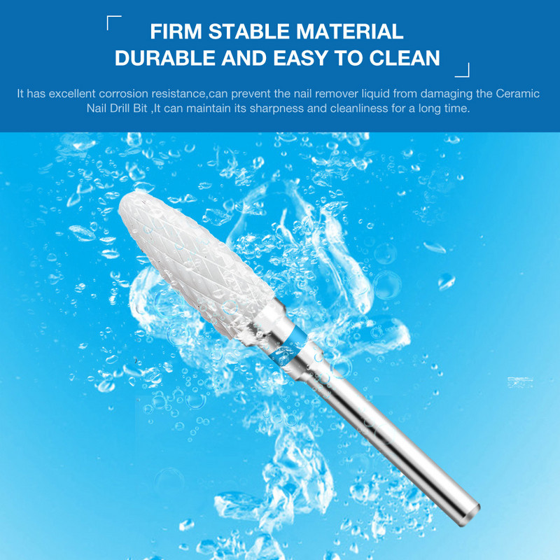 3/32" (2,35 mm) Cuticle Clean biztonsági köröm kerámia fehér keményfém bit elektromos Dremel fúrógéphez Grit XF/F/M/C/XC