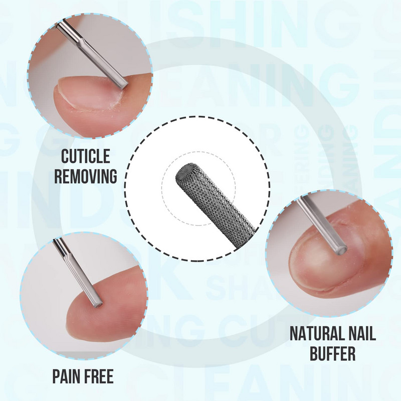 Professzionális 3XF Nature Nail Buffer Bit köröm kutikulához Clean Manikűr Pedikűr Nail Efile Safety Gel Remover Otthoni szalon használata