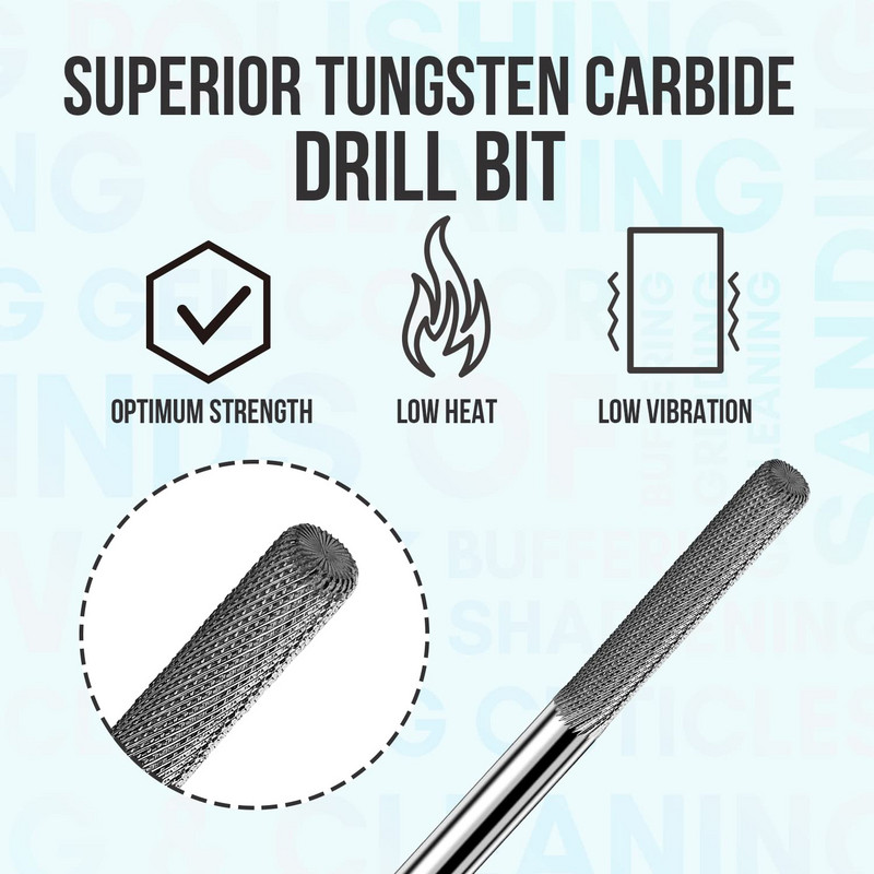 Professzionális Nature Nail Buffer Bit Grit 3XF a Nail Art Design Cuticle eltávolításához Manikűr Köröm Kiegészítők Otthoni és szalon használatra