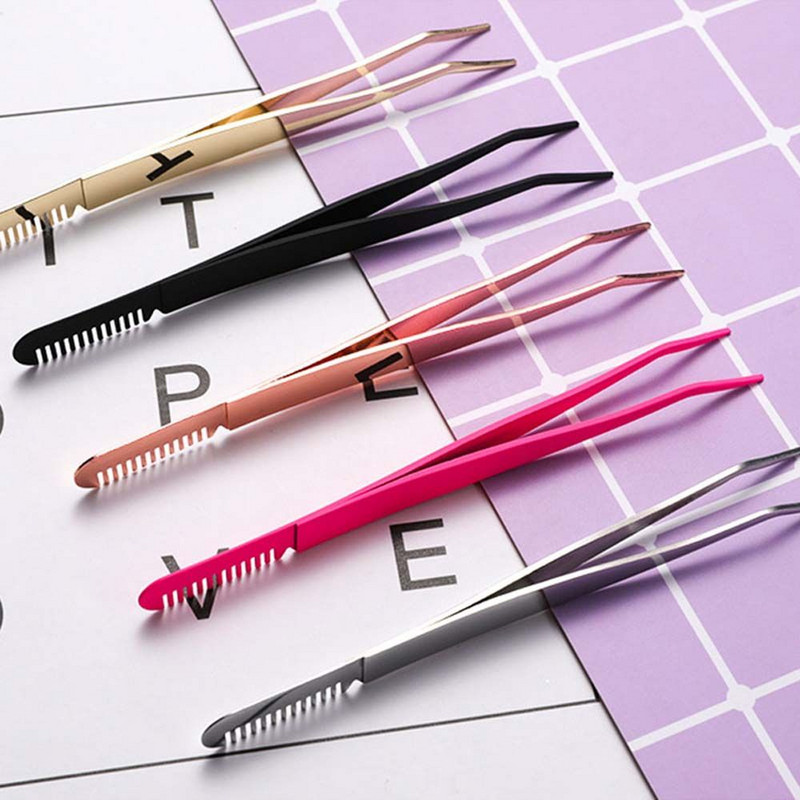 Πολυλειτουργικό τσιμπιδάκι για βλεφαρίδες από ανοξείδωτο ατσάλι Επαγγελματικά εργαλεία ομορφιάς για βλεφαρίδες διπλής κεφαλής