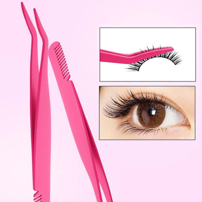 Πολυλειτουργικό τσιμπιδάκι για βλεφαρίδες από ανοξείδωτο ατσάλι Επαγγελματικά εργαλεία ομορφιάς για βλεφαρίδες διπλής κεφαλής