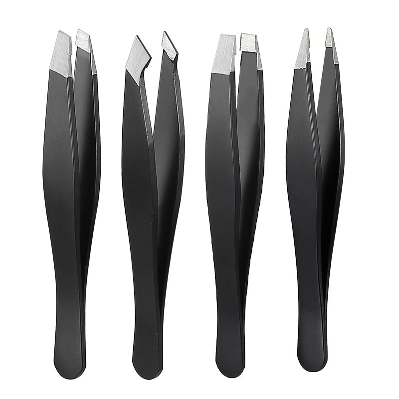 4 τμχ/ παρτίδα Σετ τσιμπιδάκια φρυδιών Σαμπάνια χρυσό τσιμπιδάκι Κλιπ από ανοξείδωτο ατσάλι για αποτρίχωση προσώπου Beautfy Εργαλείο μακιγιάζ