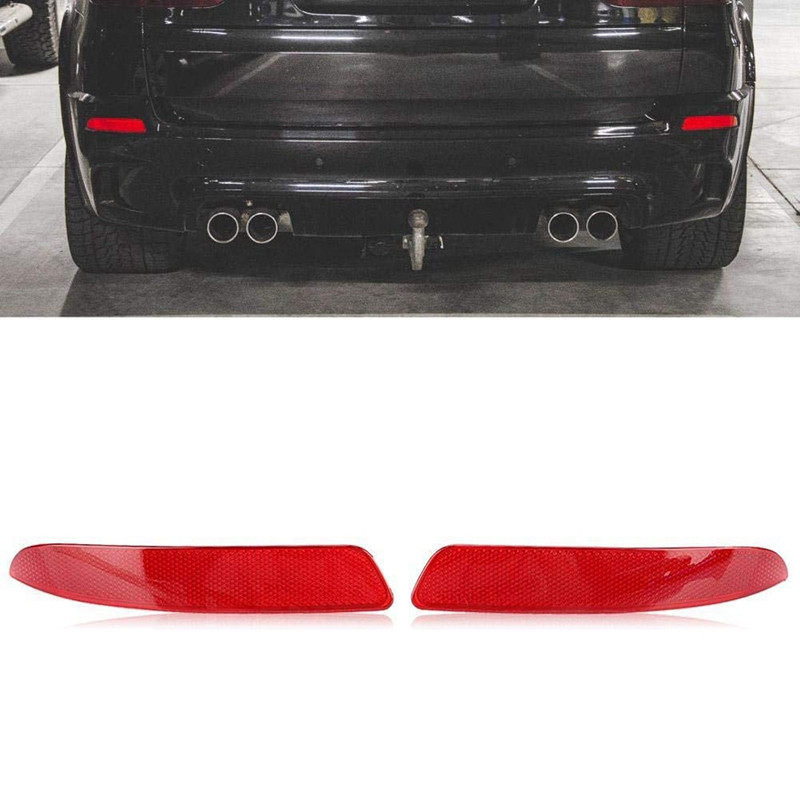 1 pár bal és jobb hátsó lökhárító fényvisszaverő matrica burkolat a BMW E70 X5 2007-2013 63217158949 63217158950 típushoz