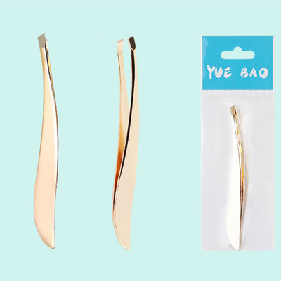 1 τεμ. τσιμπιδάκι φρυδιών μπανάνας από ανοξείδωτο ατσάλι με κεκλιμένη άκρη μάτια τσιμπιδάκι Κλιπ για το πρόσωπο Εργαλεία αποτρίχωσης Μακιγιάζ Pince Hair Clip