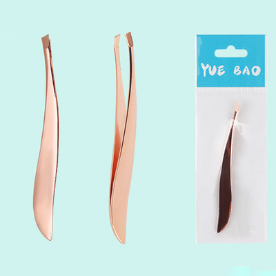 1 τεμ. τσιμπιδάκι φρυδιών μπανάνας από ανοξείδωτο ατσάλι με κεκλιμένη άκρη μάτια τσιμπιδάκι Κλιπ για το πρόσωπο Εργαλεία αποτρίχωσης Μακιγιάζ Pince Hair Clip