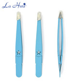 1 τεμ. Επαγγελματικό τσιμπιδάκι φρυδιών από ανοξείδωτο ατσάλι, πλαστική λαστιχένια λαβή, αντιολισθητική κεκλιμένη άκρη βλεφαρίδων Κλιπ κουρευτικής μύτης βλεφαρίδων Εργαλεία μακιγιάζ