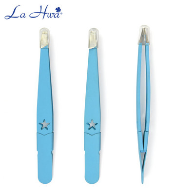 1 τεμ. Επαγγελματικό τσιμπιδάκι φρυδιών από ανοξείδωτο ατσάλι, πλαστική λαστιχένια λαβή, αντιολισθητική κεκλιμένη άκρη βλεφαρίδων Κλιπ κουρευτικής μύτης βλεφαρίδων Εργαλεία μακιγιάζ