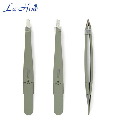 1 τεμ. Επαγγελματικό τσιμπιδάκι φρυδιών από ανοξείδωτο ατσάλι, πλαστική λαστιχένια λαβή, αντιολισθητική κεκλιμένη άκρη βλεφαρίδων Κλιπ κουρευτικής μύτης βλεφαρίδων Εργαλεία μακιγιάζ