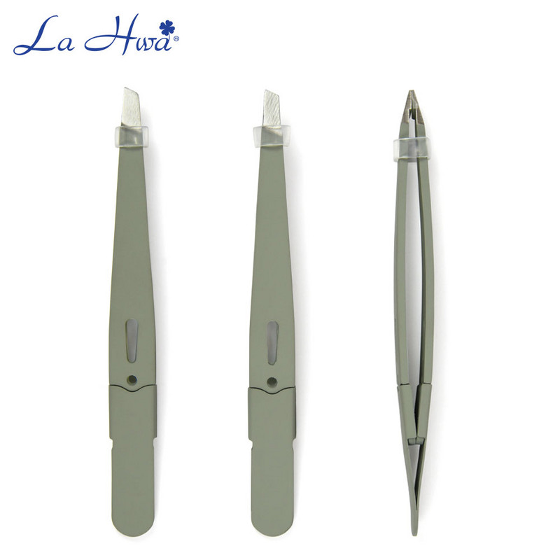 1 τεμ. Επαγγελματικό τσιμπιδάκι φρυδιών από ανοξείδωτο ατσάλι, πλαστική λαστιχένια λαβή, αντιολισθητική κεκλιμένη άκρη βλεφαρίδων Κλιπ κουρευτικής μύτης βλεφαρίδων Εργαλεία μακιγιάζ