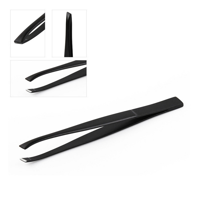 LIZY από ανοξείδωτο ατσάλι μαύρο κλιπ φρυδιών με κλίση στόματος κλιπ φρυδιών εργαλείο κοπής βλεφαρίδων τσιμπιδάκια χονδρική