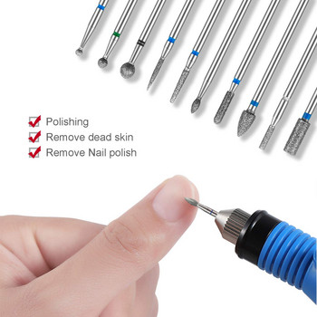 10 τμχ Electric Nail Drill Bits Kit 3/32\